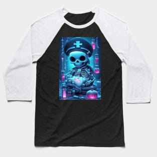 Cute Kawaii doctor skeleton Baseball T-Shirt